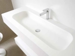 Plan vasque suspendu, double lavabo 90 cm de large, angle arrondi, L. 100 à 200 cm x 40 à 60 cm, résine ACRYSTONE® SOLID-SURFACE Finition lisse, Livraison Offerte et Rapide.
